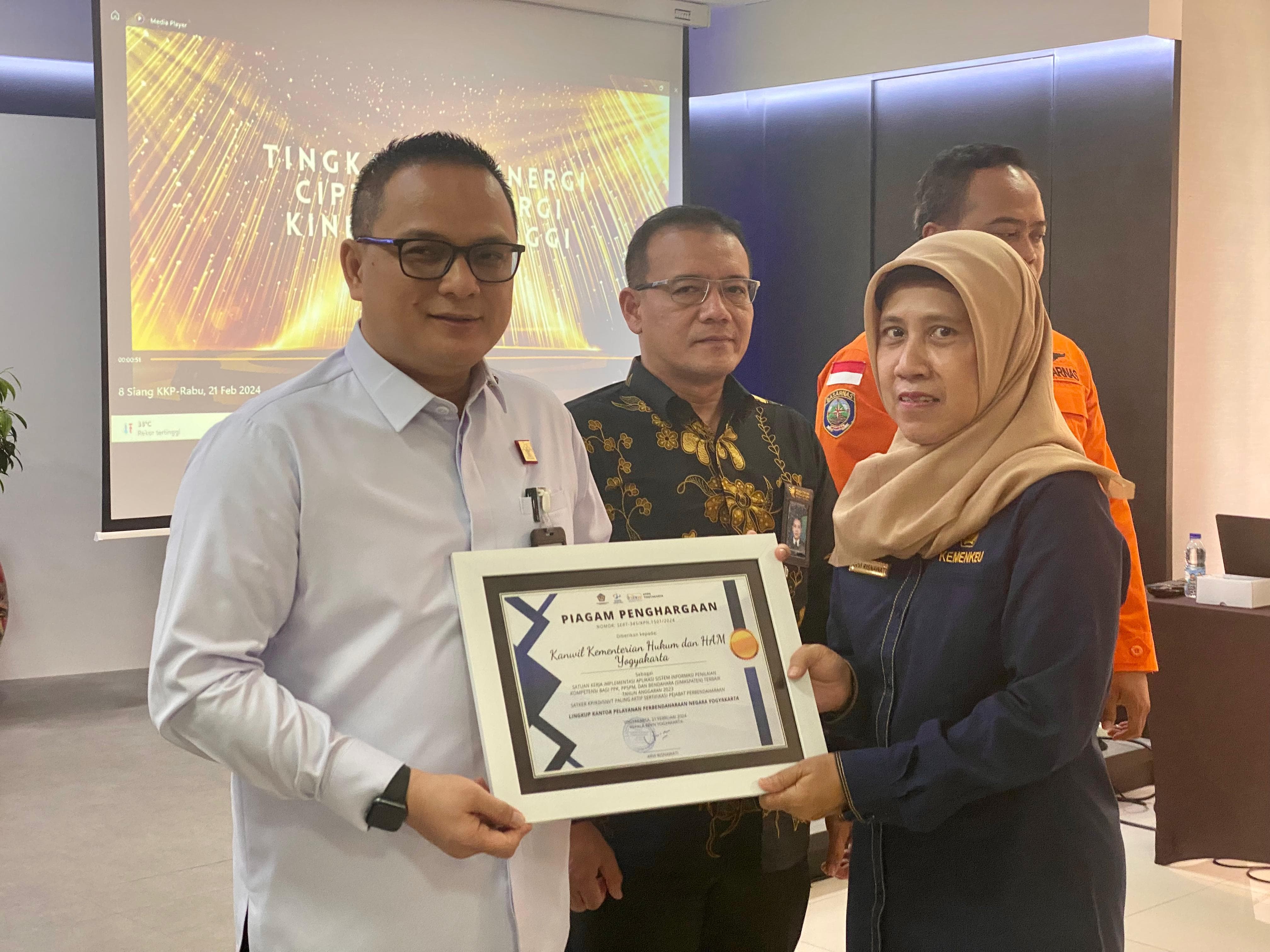 Kemenkumham DIY Borong Penghargaan dari KPPN Yogyakarta