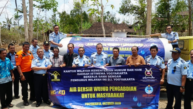 Rangkaian HDKD 2019, Kanwil Kemenkumham D. I. Yogyakarta Berbagi Air Bersih di Gunung Kidul
