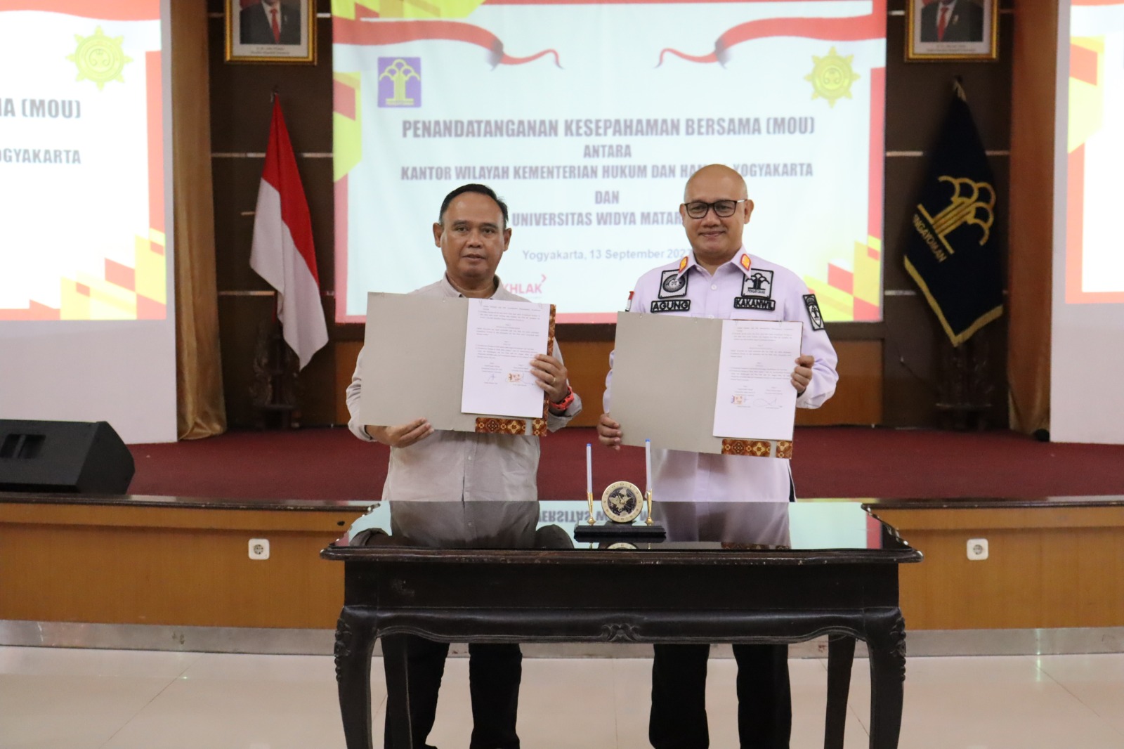 Kanwil Kemenkumham DIY dan Universitas Widya Mataram Tandatangani Nota Kesepahaman Bersama, Sinergi Pembangunan Hukum