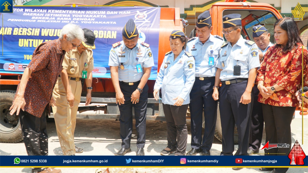 Rangkaian HDKD 2019, Kanwil Kemenkumham D. I. Yogyakarta Bersama Ikatan Notaris Indonesia Berbagi Air Bersih di Kulon Progo
