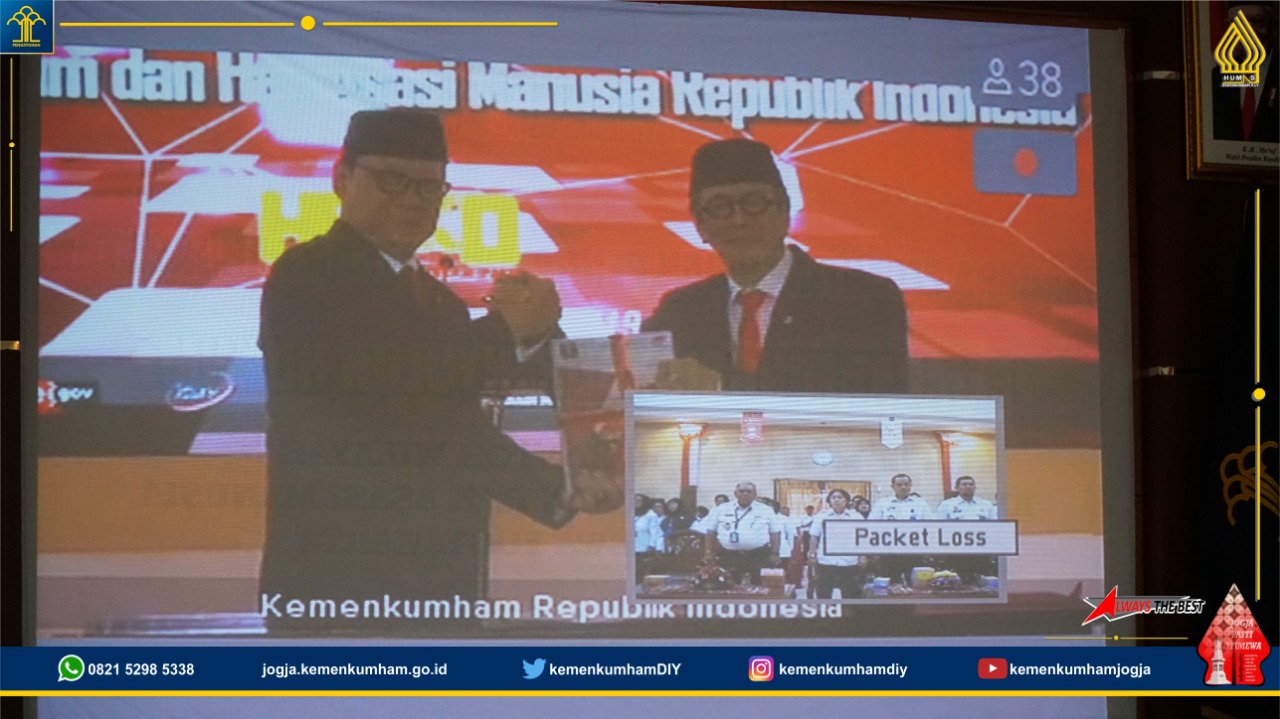 Sertijab Menkumham, Kanwil Kemenkumham D. I. Yogyakarta Ikuti Prosesi Acara Melalui Teleconference