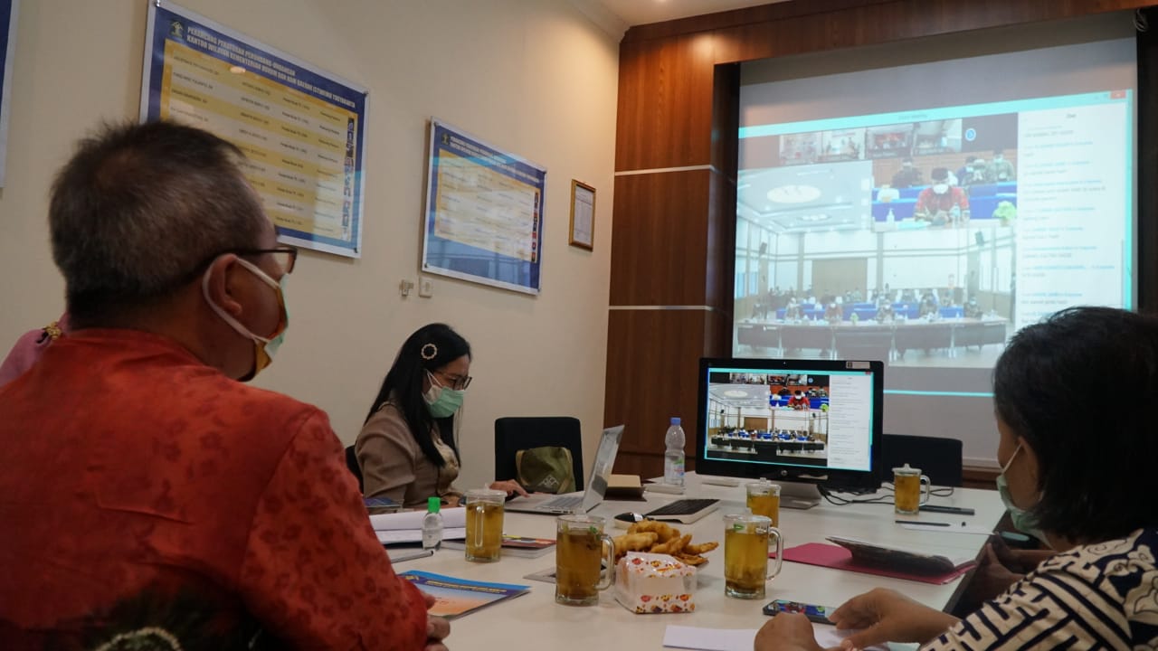 Sinergi BPHN dan Kantor Wilayah, Kakanwil Ikuti Video Conference Pelaksanaan Program Kerja Tahun 2021