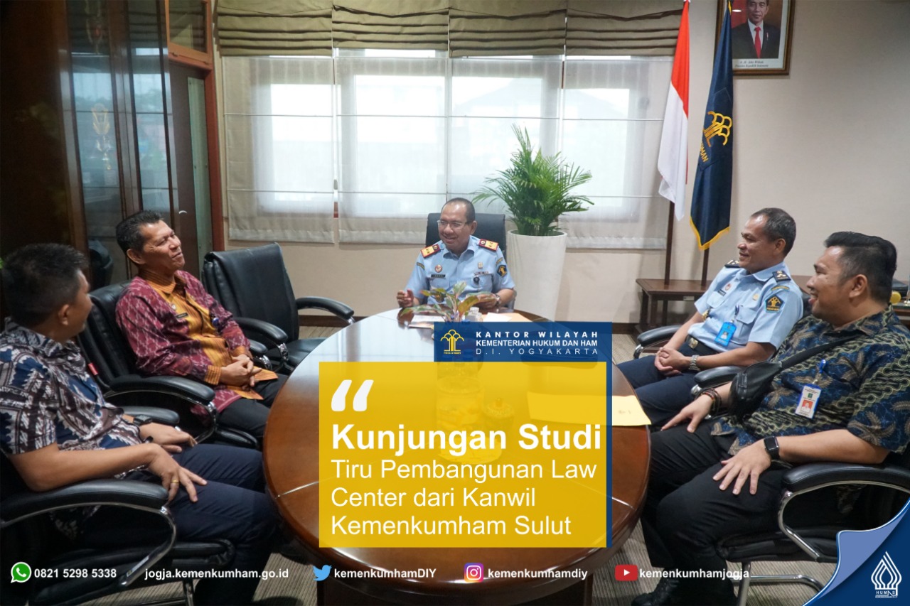Kanwil Kemenkumham D. I. Yogyakarta Terima Kunjungan Studi Tiru Law Centre Dari Sulawesi Utara