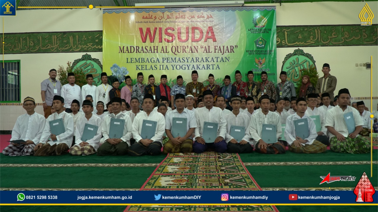 Wujud Pembinaan Dengan Pendekatan Keagamaan, 47 Warga Binaan Lapas Yogyakarta Wisuda Madrasah Al-Quran
